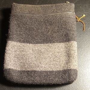 Coach Black Gray Silver Sacoche Felt Coach Pouch No Shoulder Strap Length 8 1/2